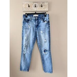 Gap 27R Best Girlfriend Ripped Skinny Jeans Ankle Cut